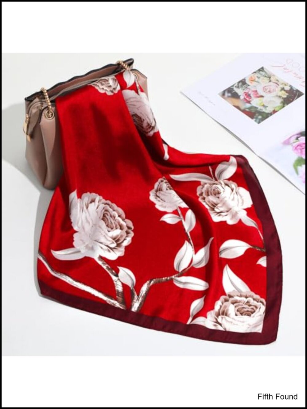 Premium Silk Neck Scarf for Women - Lightweight Fashion Square Bandana - Picture 3 of 6